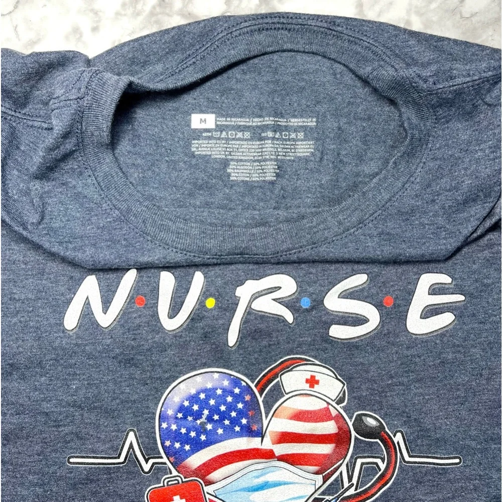 Nursing Retiree Scoop Neck Short Sleeve Cotton Stretch Tshirt RN LPN Friends NWT - Picture 3 of 11